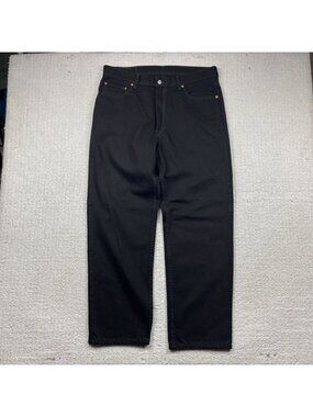 Levis 550 Relaxed Fit Tapered Leg Jeans Mens 36x30 Jet Black Denim High Rise